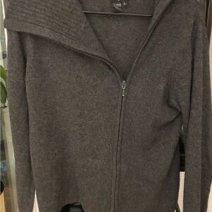 BLU’S 100% Cashmere Women’s Gray Zip-Up Sweater